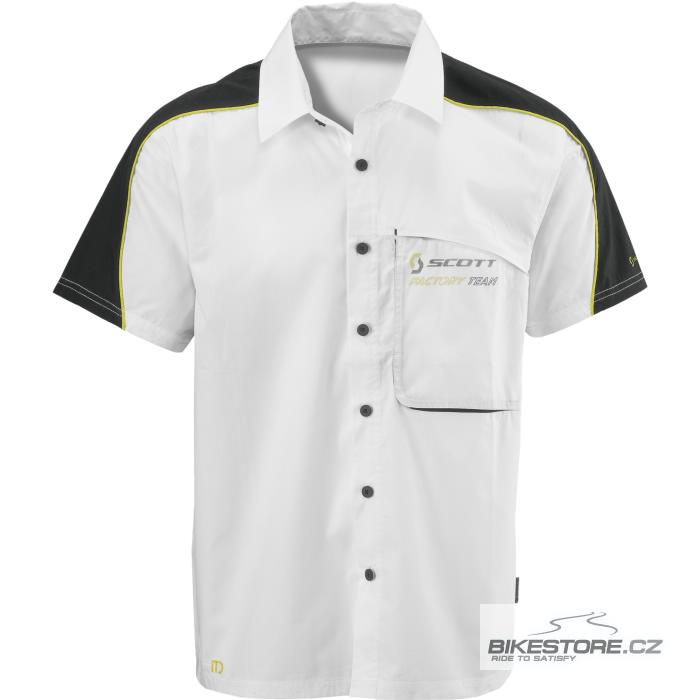 SCOTT Button Factory Team triko (221301) Velikost L, bílá/černá barva