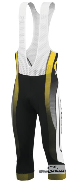 SCOTT RC Pro cyklistické kalhoty - tříčtvrteční s laclem (228081) Velikost S, černá/žlutá barva